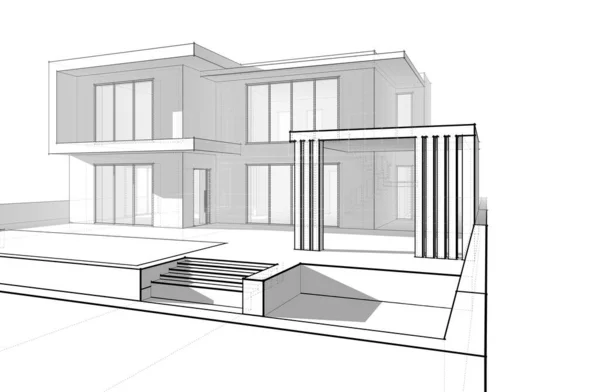 Sztuka Architektoniczna Cyfrowa Tapeta — Zdjęcie stockowe