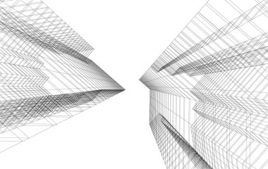 3d mimari sanat, vektör illüstrasyonu