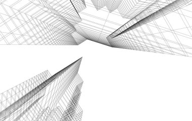 3d mimari sanat, vektör illüstrasyonu