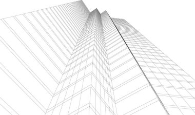 3d mimari sanat, vektör illüstrasyonu