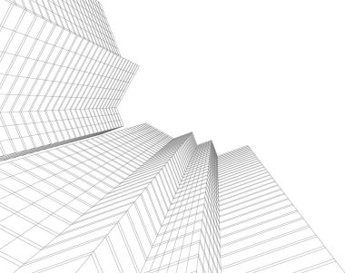 3d mimari sanat, vektör illüstrasyonu