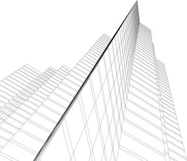 3d mimari sanat, vektör illüstrasyonu