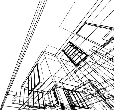 3d mimari sanat, vektör illüstrasyonu