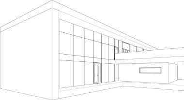 3d mimari sanat, vektör illüstrasyonu