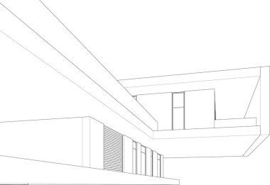 3d mimari sanat, vektör illüstrasyonu