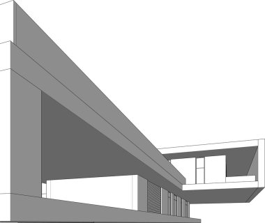 3d mimari sanat, vektör illüstrasyonu