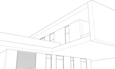 3d mimari sanat, vektör illüstrasyonu