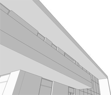 3d mimari sanat, vektör illüstrasyonu