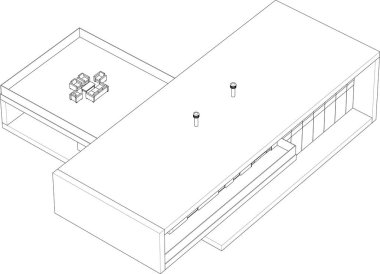 3d mimari sanat, vektör illüstrasyonu