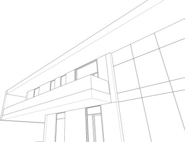 3d mimari sanat, vektör illüstrasyonu