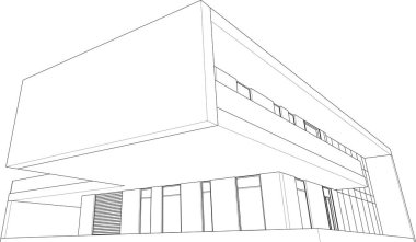 3d mimari sanat, vektör illüstrasyonu