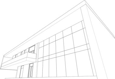 3d mimari sanat, vektör illüstrasyonu