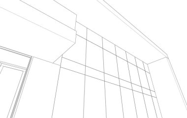 3d mimari sanat, vektör illüstrasyonu