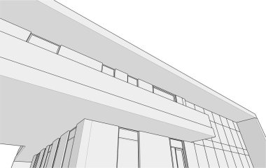 3d mimari sanat, vektör illüstrasyonu