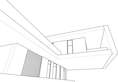 3d mimari sanat, vektör illüstrasyonu