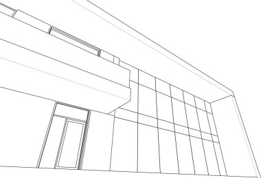 3d mimari sanat, vektör illüstrasyonu