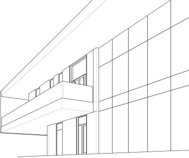 3d mimari sanat, vektör illüstrasyonu