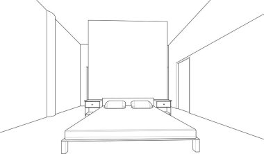 3D iç tasarım sanatı, vektör illüstrasyonu