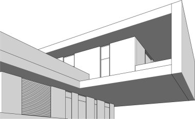 3d mimari sanat, vektör illüstrasyonu