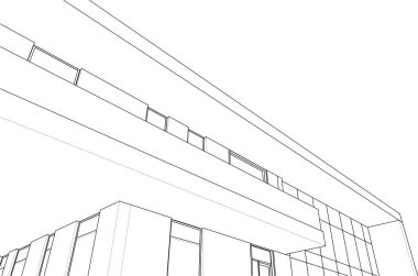 3d mimari sanat, vektör illüstrasyonu