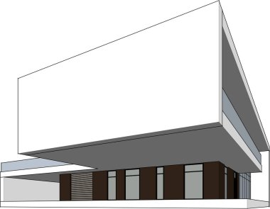 3d mimari sanat, vektör illüstrasyonu