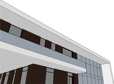 3d mimari sanat, vektör illüstrasyonu