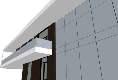 3d mimari sanat, vektör illüstrasyonu