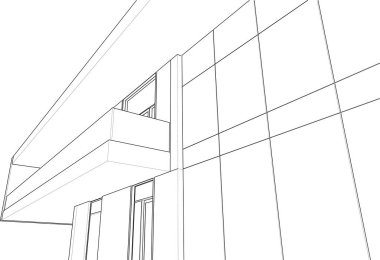 3d mimari sanat, vektör illüstrasyonu