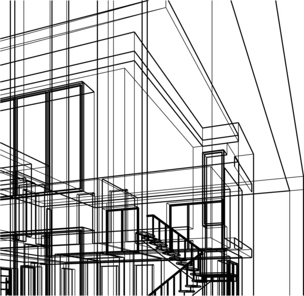 Arte Arquitectónico Ilustración Vectorial — Archivo Imágenes Vectoriales