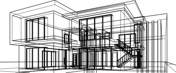 Architektonische Kunst Vektorillustration — Stockvektor