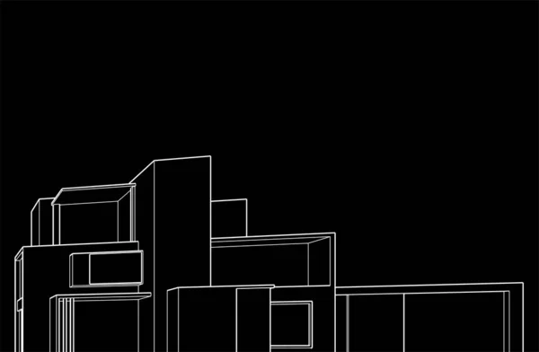 3D建筑艺术 矢量图解 — 图库矢量图片