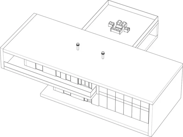 3D建築美術 ベクターイラスト — ストックベクタ