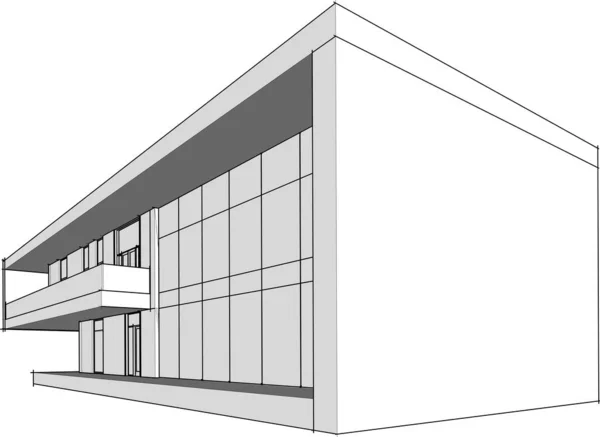 3D建筑艺术 矢量图解 — 图库矢量图片