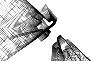 3d mimari sanat, vektör illüstrasyonu