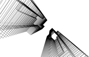 3d mimari sanat, vektör illüstrasyonu