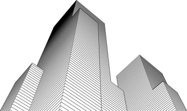 3d mimari sanat, vektör illüstrasyonu