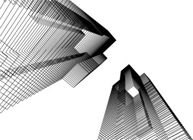 3d mimari sanat, vektör illüstrasyonu