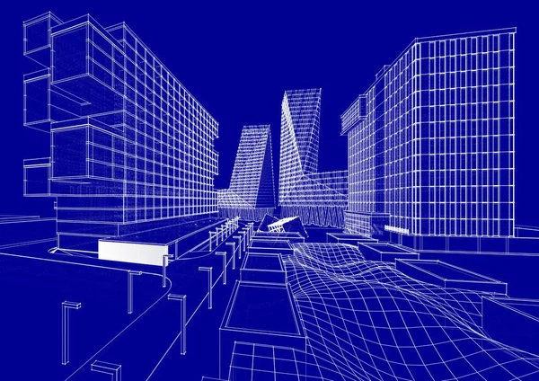 3D建筑艺术 数码壁纸 — 图库照片