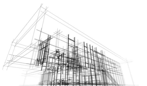 Sztuka Architektoniczna Cyfrowa Tapeta — Zdjęcie stockowe