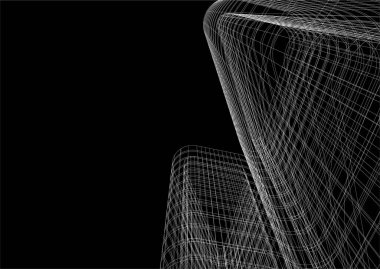 3d mimari sanat, vektör illüstrasyonu
