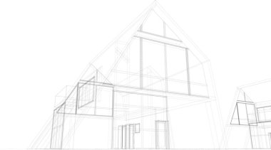 3d mimari sanat, vektör illüstrasyonu