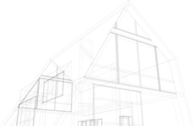 3d mimari sanat, vektör illüstrasyonu