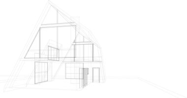 3d mimari sanat, vektör illüstrasyonu