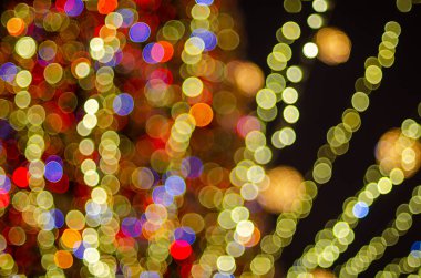 defocused night shot of festive bokeh lights 