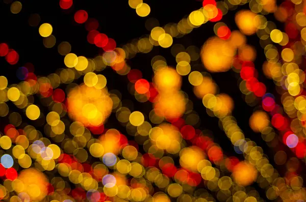 Defocused Night Shot Festive Bokeh Lights — Stock Photo, Image