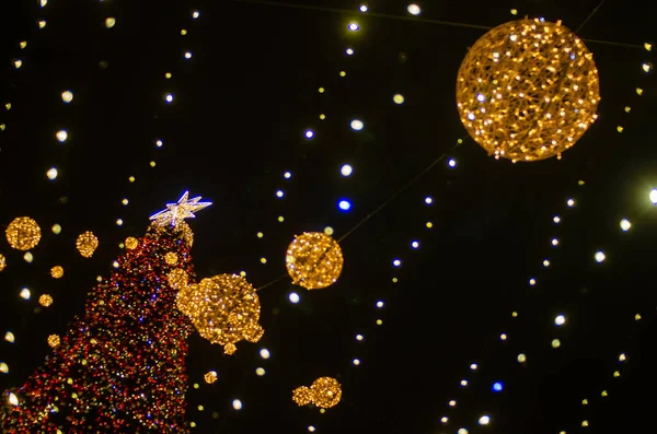 Night Shot Festive Lights Christmas Fair — Fotografia de Stock