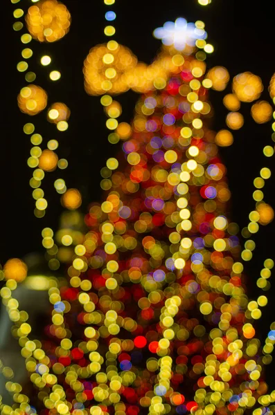 Defocused Night Shot Festive Bokeh Lights — Stock Photo, Image