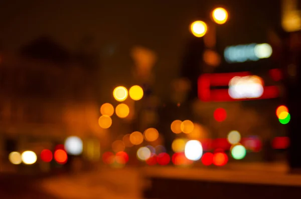 Defocused Night Shot Bokeh Lights Street — 스톡 사진