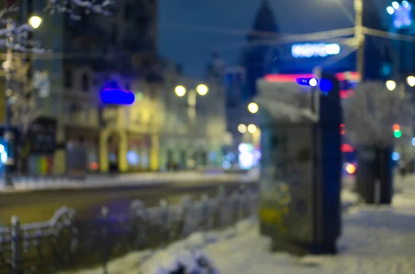 Defocused Night Shot Bokeh Lights Street — Foto de Stock