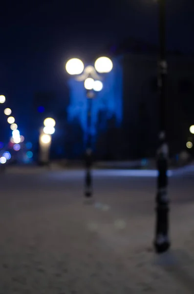 Defocused Night Shot Bokeh Lights Street — Stok fotoğraf